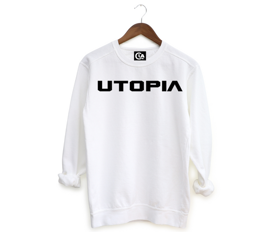 Utopia Zero | White Crewneck